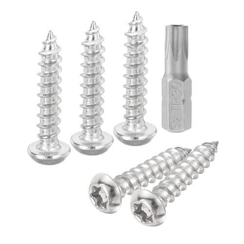 Vis de sécurité Torx M6 x 30 mm inox 304 anti-vol autotaraudeuse argentée