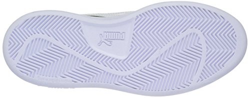 Image of PUMA Girls' Smash V2 Hook and Loop Sneaker, Elderberry-Indigo-Silver-White, 2 M US Little Kid