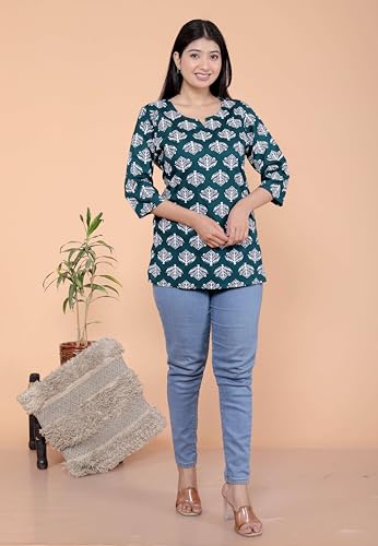 Image of Malikcraft Women's Rayon Printed Short Kurti Stylish Kurta for Women Trendy Short Kurta for Daily & Office Wear PR1