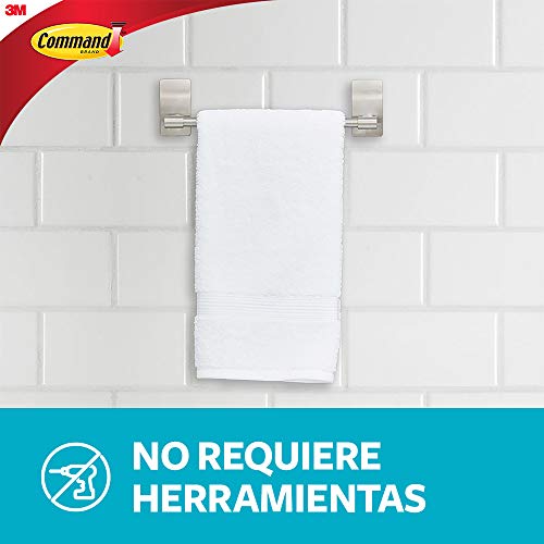 Command Hand Towel Bar, Satin Nickel, 1-Towel Bar (BATH41-SN-ES), Organize your dorm