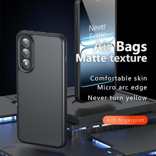 Image of Matte PC + TPU Back Cover Case for OnePlus Nord 5 5G, Air Bag Protection, Anti-Fingerprint, Micro Arc Edge, Never Yellowing, Skin-Friendly Feel, Black