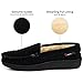 Alpine Swiss Men’s Moccasin Slippers Genuine Suede Slip-On House Shoes Memory Foam Insoles Plush Faux Shearling Lining Comfortable Indoor Outdoor Slipper with Anti-Slip Rubber Sole BLK 11