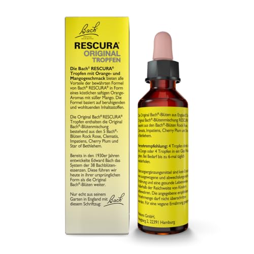 RESCURA Bachblüten Tropfen alkoholfrei Orange-Mango, 20ml I Bachblütenmischung für den Tag I ehemals Rescue das Original