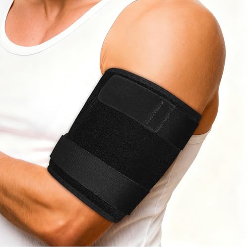flintronic Bizepssehnenentzündung Bandage Herren Damen, Einstellbare Arm Gürtel für Oberarmtrizeps, Bizeps Steifheit, Sports Kompression Armbandage für Schmerzlinderung, Sehnenentzündungen