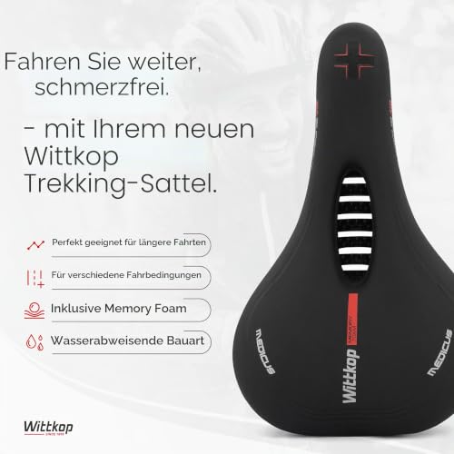 Wittkop Fahrradsitz Wasserdichter Fahrradsattel für Komfort, Mountainbike & Rennrad, Breite...