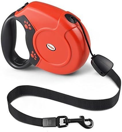 PETIG Retractable Dog Leash, Pet Walking Leash Retractable 26 ft for Small Medium Large Dogs Up to 88lbs, Tangle Free with One Button Break & Lock, Best for Dog Walking Running & Training (Red)