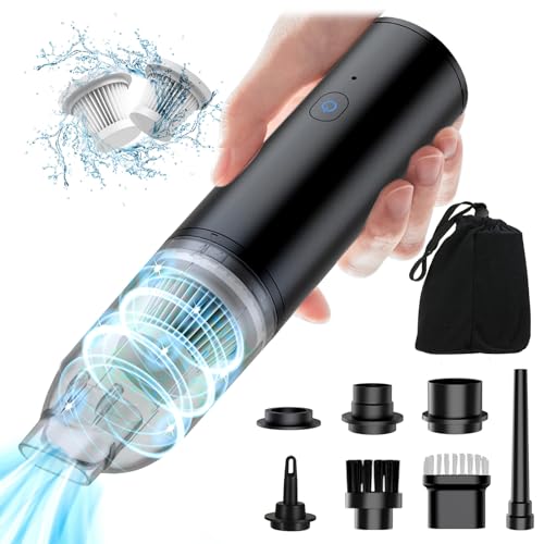 Aumotop Handheld Vacuum Multifunctional Vacuum Cleaner 5in1 Deflation Blowing Dust Inflation Portable Mini Vacuum Cleaner for Car Home Swimming Ring Air Cushion Beds with LED SOS Light