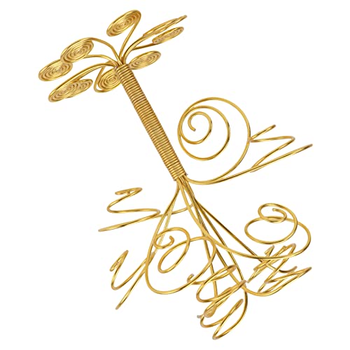 FUTUREORYY Estante Multicabezal para Plantas de Aire Pequeño Dorado Estructura de Aluminio Resistente para Jardín Interior y Exterior, Soporte Decorativo Estable para Tillandsia y Plantas