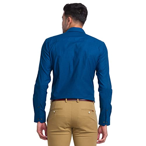 Image of Park Avenue Men's Pure Cotton Structure Pattern Slim Fit Semi Cutaway Collar Full Sleeve Ceremonial Shirt