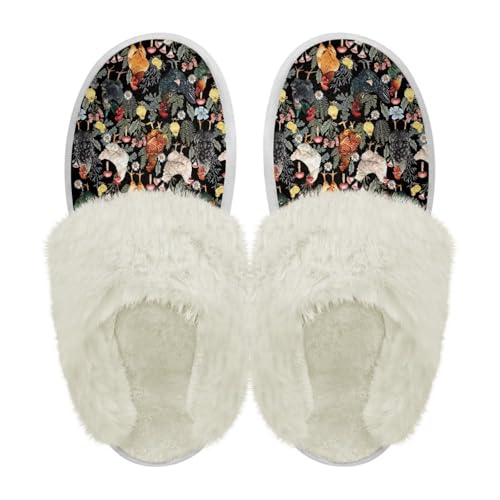 Fluffy Plush Women's House Slippers Comfy Non-slip House Shoes Indoor Bedroom Slippers Warm Shoes2