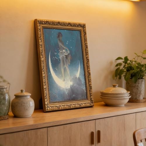 Impression sur toile étoiles d'Edwin Blashfield 1927 décoration murale cadre 50x75 cm