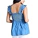 Motherhood Maternity Women's Babydoll Sleeveless Smocked Peplum Pregnancy Tank Top with Ruffle Back Detail, Medium Wash