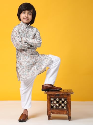 Image of Pro-Ethic Style Developer Boys Silk Kurta Pajama For Kid's Boys Ethnic Wear | Jacquard Silk Kurta Pajama (S-236)