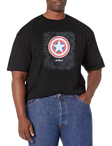 T-Shirt Marvel Bouclier Hexagonal en coton durable noir XXL