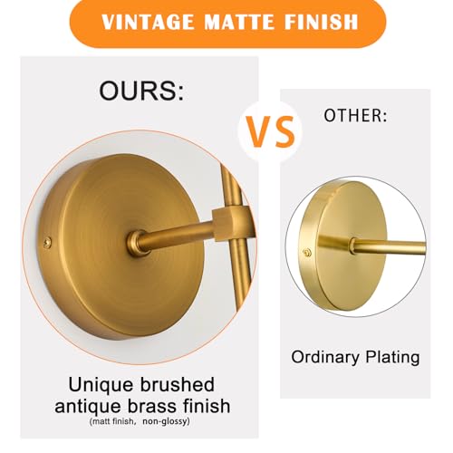 Image of PASSICA DECOR Wall Sconce Set of 2 Hardwired Vintage Antique Brass Sconce Candle Wall Light for Bedroom Living Room Vanity Farmhouse Bathroom Hallway