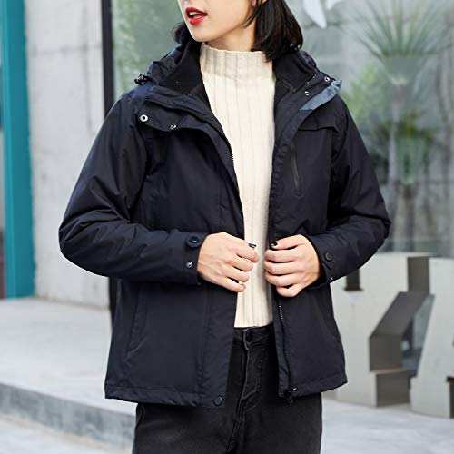 FLYGAGA ジャケットレディース 登山服 マウンテンパーカー 3in1コート ウンテンジャケット アウトドアスポーツ 超軽量 防水 保温 防寒 防風 通学 通勤対応