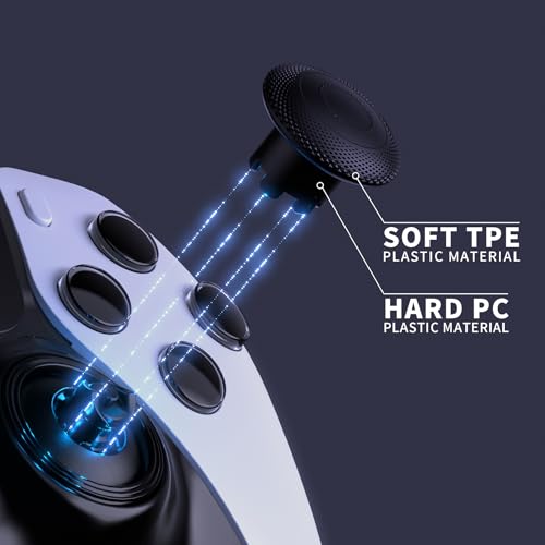 Image of eXtremeRate ThumbsGear Interchangeable Thumbsticks for PS5 Edge Controller, Replacement Black Analog Thumb Sticks Caps for PS5 Edge Controller - 4 Heights 3 Surfaces Grips - Without Thumbstick Base