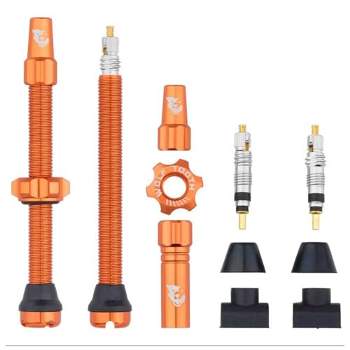 �E���t�g�D�[�X(Wolf Tooth) �`���[�u���X�o���u�X�e���L�b�g �I�����W Tubeless Valve Stem Kit 60mm Orange U1TLV-KIT60-ORG