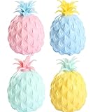 Pineapple Squeeze Ball, Cute Assorted Colors Pineapple Squeeze Toy for Children Adults, Stress Relief Balls and Anxiety Relief Balls for ADHD AutismïŒ4 PcsïŒ