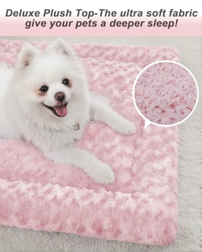 Washable Dog Bed Reversible Dog Beds for Crate Soft Fluffy Kennel Pad Anti-Slip Pet Sleeping Mat for Large Jumbo Medium Small Dogs - Image 4