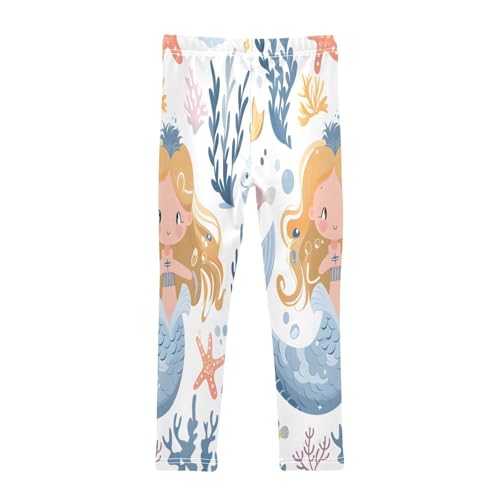 Toddler Girls Leggings Printed Yoga Pants Leggings Sea Princess Mermaid for Kids2
