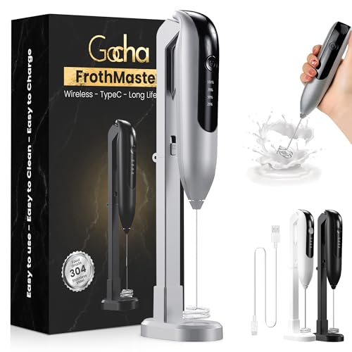 GOCHA | FrothMaster X2 Rechargeable Milk Frother &ndash; 2-Speed Handheld Foam Maker for Coffee, Lattes...