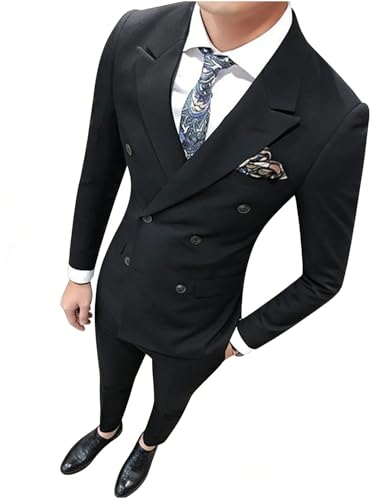 Manteau Formel Homme pour Mariage et Affaires Veste Ajustée Double Boutonnage