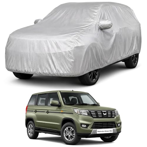 Image of Autofact Car Body Cover Compatible with Bolero Neo 2021-2026 | Custom Fit Car Cover | 100% Water-Resistant| Triple-Stitched Lightweight Fabric | Dustproof | Indoor & Outdoor Use | Elastic Bottom