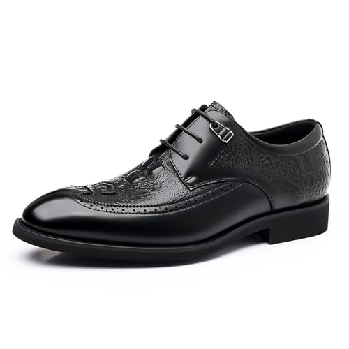 ADMLZQQ Men Dress Shoes Lace Up Oxford Classic Plain Toe Modern Formal Leather Shoes for Men