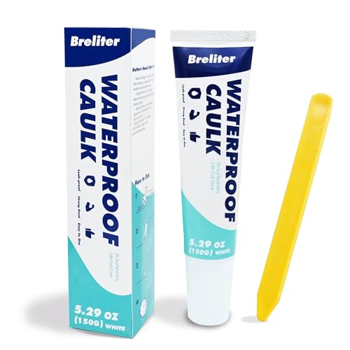 Comparison: Best Sealant For Undermount Sink 3 Breliter Waterproof Caulk - White, Hybrid Polymer Sealant for Bathtub, Shower, Sink, Window Repairs | Weatherproof, Strong Adhesive, Flexible, Paintable, Solvent-Free, Includes Spatula (5.29 oz)