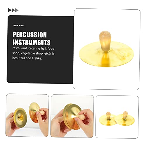 FAVOMOTO 2 Unidades Címbalo Cobre 10cm Instrumento Orff Mini Pratos De Dedo Tambor De Mão Tambor Fol