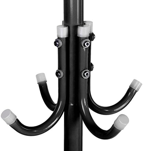 Ejoyous Coat Tree Hat Hanger Holder, 174cm Clothes Stand Hat Scarf Bag Hanging Rack Tree with Multiple Hooks, Solid Steel Coat Rack Freestanding for Living Room Bedroom(Black)