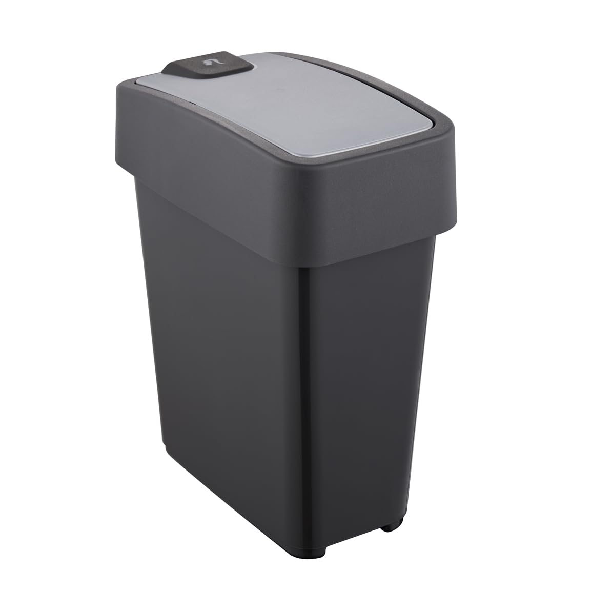 Keeeper Poubelle avec Couvercle Rabattable Soft Touch 10 L 29.5x18x36.5 cm Gris Graphite
