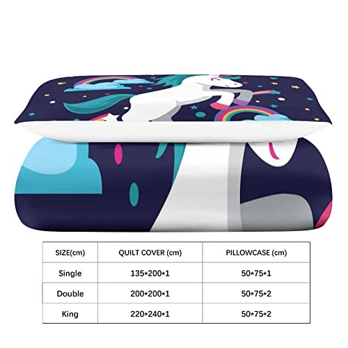 Parure de lit licorne 3D haute qualité en microfibre douce