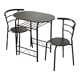 DORIS ドリス ダイニングテーブル 2人用 3点セット ダイニングセット 幅80 テーブル＆チェア ピッタリ収まるコンパクト収納 店舗 業務用 組立式 ブラウン エリッセ【13737】