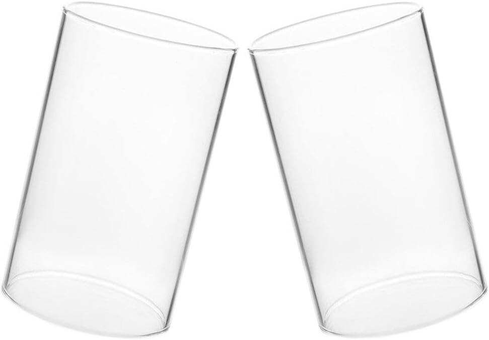 Ciieeo 2pcs Glass Candle Covers Windproof Candle Shades for Pillar Candles Dustproof Design for Home Decor and DIY Projects