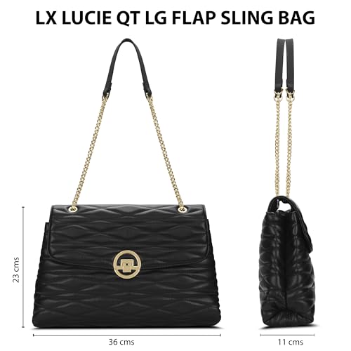 Image of Lavie Luxe Women's Monogram Wella 3-Compartment Satchel Handbag | Satchel Bag for Work | Ladies purse | Stylish Shoulder Bag | Gift For Women