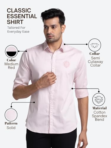 Image of Raymond Slim Fit Medium Blue Casual Shirt for Men