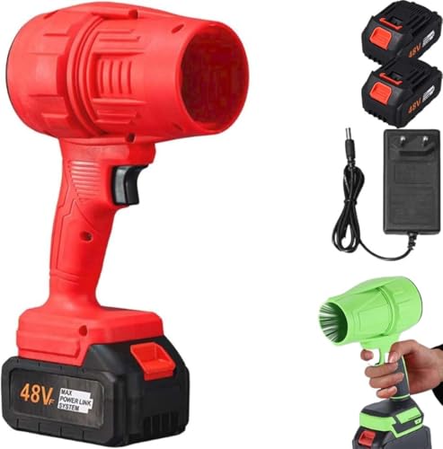 Seese Pro Souffleur Aspirateur Électrique sans Fil - Portable, 35000 RPM Ultra Puissant, 40 Minutes d'Autonomie, Léger pour Jardin, Cour, Feuilles, Pelouse (Red,2 Batterie)