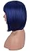 Annivia Sky Blue Short Bob Wigs for Women 12inch Synthetic Straight Wigs with Bangs Cosplay Blue Wig Natural As Real Hair (Sky Blue)