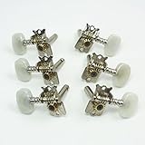 3L/3R Classic Acoustic Guitar Tuning Keys Tuners Head Pegs,Nickel/Pearloid