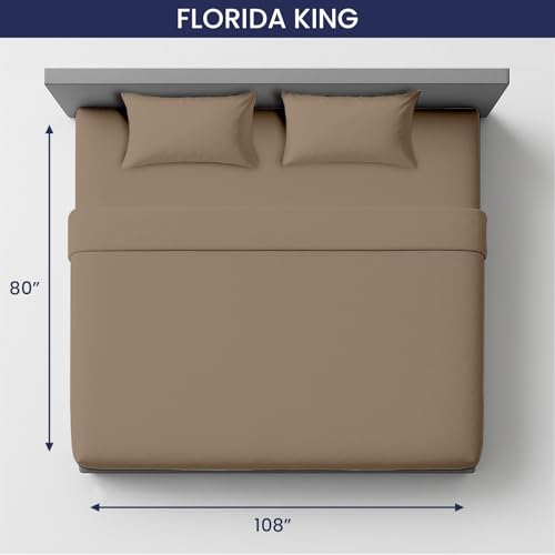 Image of SGI bedding 108 inchx80 inch 4 Pc Florida King Sheet Set 600 TC 15 inch Deep, Taupe