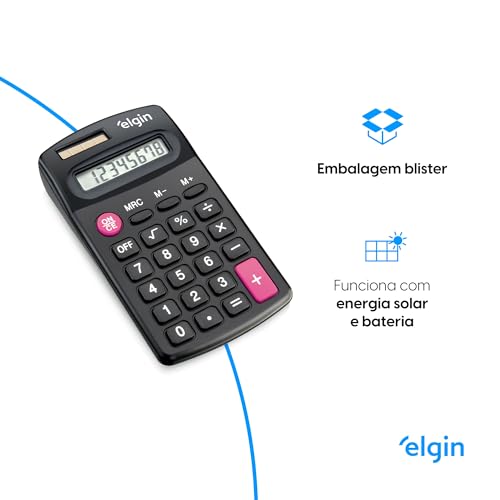Calculadora de Bolso 8 Dígitos CB 1485 Preta Elgin