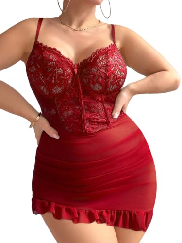 Image of Foxiny Underwire Lace Ruched Bodycon Lingerie Dress Kit