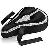 Roam Bike Seat Cushion Cover - Padded, Comfort Gel Bicycle Pad for Mountain, Road, Cruiser, Exercise