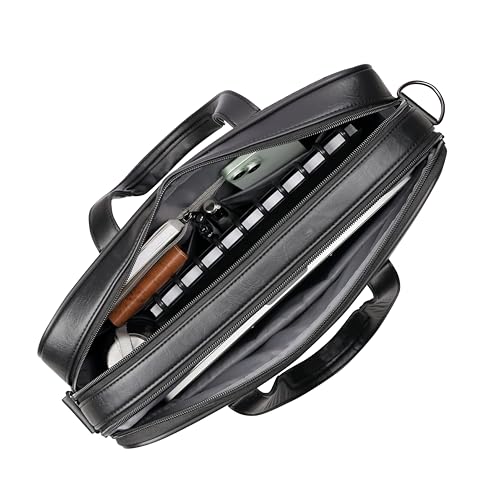 Image of Lavie Sport Magnate Briefcase 12L Multifunctional Laptop Briefcase Bag | Premium Leatherette Business Briefcase for Men & Women | Messenger Shoulder Bag with Detachable Strap