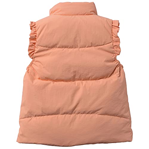 Happy Cherry Little Girls Warm Down Vest Puffer Lightweight Sleeveless Jackets Baby Girl Button Outwear Cute Spring Fall Snow Waistcoat Orange 3-4T #TOP1