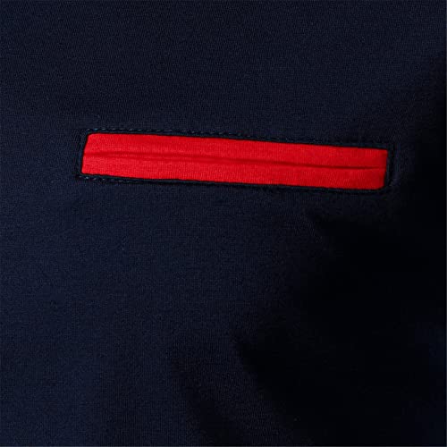 Hatop Men's Cotton Polo Shirts Golf Long Sleeve Shirts Slim Fit Casual Color Block T-Shirts 12-Navy #TOP7