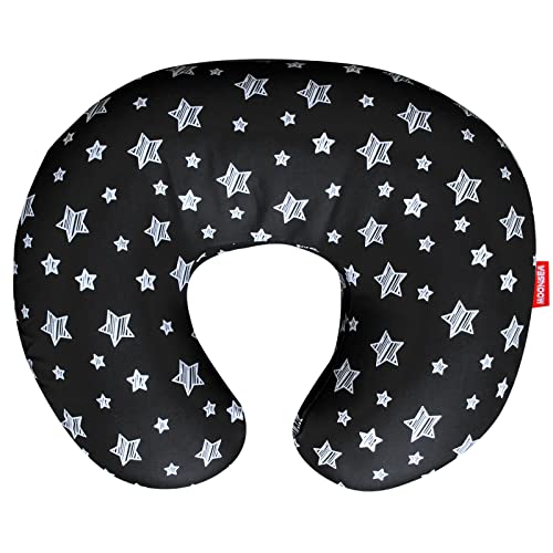 Nursing Pillow Cover for Baby Snug Fits Boppy Nursing Pillows, Super Soft, for Breastfeeding Moms, Black Star