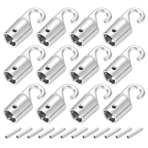 uxcell Blind Wand Hook,12Pcs 1.1" x 0.3" - Alloy Vertical Blinds Replacement Parts, Tilt Wand Rotating Tip Hook Repair for Broken Blind Parts (Silver)